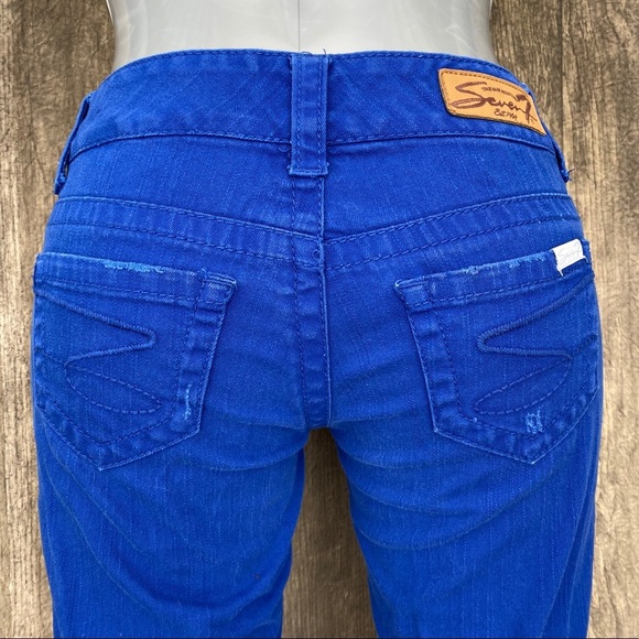 Seven 7 Distressed Jeans in Cobalt Blue - Size 26 - Picture 5 of 9